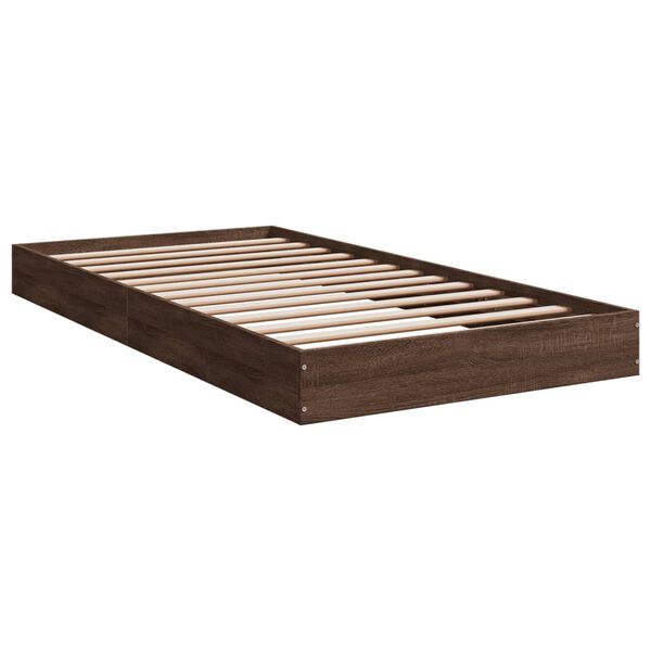 vidaXL Cadre de lit sans matelas ch&ecirc;ne marron 100x200 cm