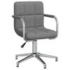 vidaXL Chaise pivotante de salle &agrave; manger Gris clair Tissu