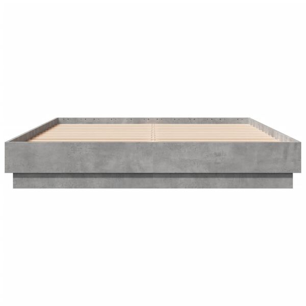 vidaXL Cadre de lit sans matelas gris b&eacute;ton 140x200 cm