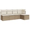 vidaXL Salon de jardin avec coussins 5 pcs beige r&eacute;sine tress&eacute;e