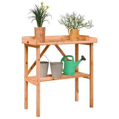 vidaXL Table à plantes avec étagère marron 78x38x82,5 cm bois de sapin