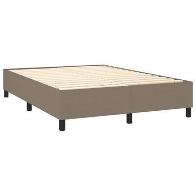 vidaXL Sommier à lattes de lit avec matelas Taupe 140x190 cm Tissu