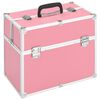 vidaXL Mallette &agrave; maquillage 38x23x34 cm rose aluminium