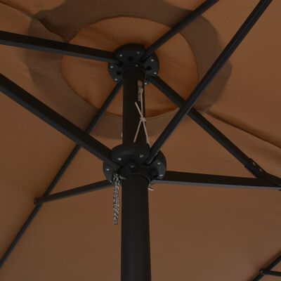 vidaXL Parasol d'extérieur et poteau en aluminium 460 x 270 cm Taupe