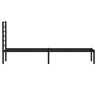 vidaXL Cadre de lit métal sans matelas avec tête de lit noir 80x200 cm