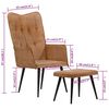 vidaXL Chaise &agrave; oreilles avec repose-pied Marron Toile