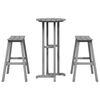 vidaXL Ensemble de bar de jardin 3 pcs Gris clair HDPE