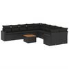 vidaXL Salon de jardin 11 pcs avec coussins noir r&eacute;sine tress&eacute;e