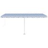 vidaXL Auvent manuel r&eacute;tractable sur pied 500x350 cm Bleu/Blanc