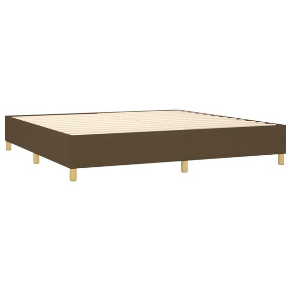 vidaXL Cadre de lit &agrave; ressorts marron fonc&eacute; 200x200 cm tissu