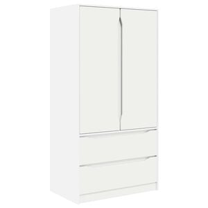 vidaXL Armoire avec tiroir Blanc 79,5 x 49 x 156 cm Bois d&rsquo;ing&eacute;nierie