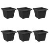 vidaXL Pot de Fleurs Carr&eacute; 6 pc Noir 33 x 33 x 26 cm Plastique