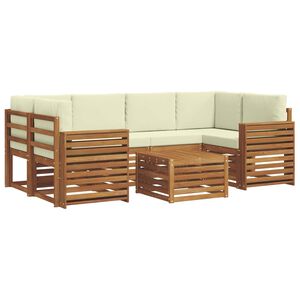 vidaXL Ensemble de canap&eacute;s d'ext&eacute;rieur 7 pc Naturel et Cr&egrave;me