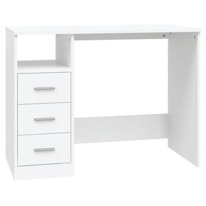 vidaXL Bureau avec tiroirs Blanc 102x50x76 cm Bois d'ing&eacute;nierie
