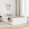vidaXL Lit avec rangement et matelas avec matelas 2 pcs Blanc Cuir