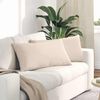 vidaXL Coussins de canap&eacute; 2 pcs Beige 80 x 40 cm tissu