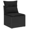 vidaXL Ensemble de canap&eacute; de jardin avec coussin 10 pcs Noir polyrotin
