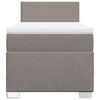 vidaXL Sommier &agrave; lattes de lit avec matelas Taupe 90x190 cm Tissu