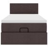 vidaXL Lit ottoman avec matelas marron fonc&eacute; 90x200 cm tissu