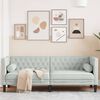 vidaXL Canap&eacute; Chesterfield avec traversins 3 places gris clair velours