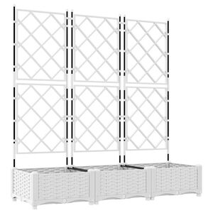 vidaXL Cache-pot de jardin 3 pc Blanc 120 x 40 x 125,5 cm PP