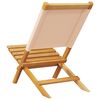 vidaXL Chaises de jardin pliantes lot de 8 beige tissu et bois massif
