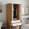 vidaXL Garde-robe OLDEN blanc et marron 76,5x53x172 cm bois massif pin