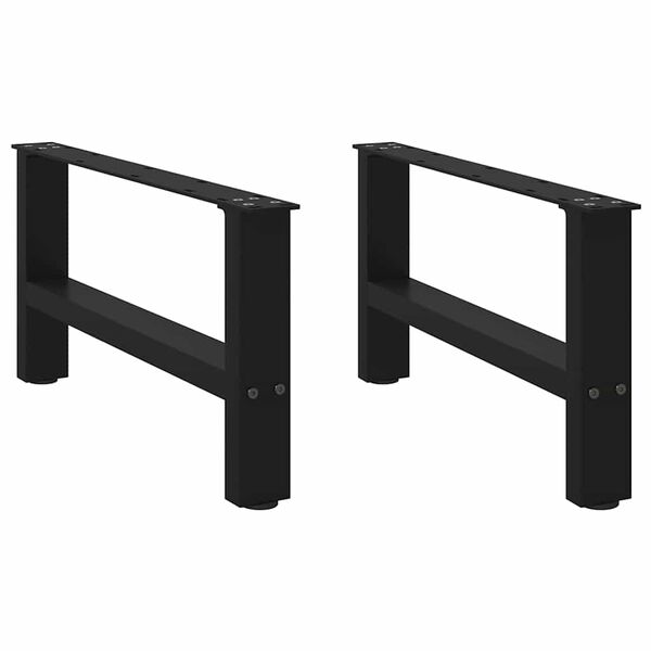 vidaXL Pieds de table basse Noir 2 pi&egrave;ces 70 x (30-31) cm Acier