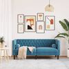 vidaXL Canapé Chesterfield avec traversins 2 places bleu velours
