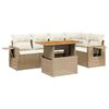 vidaXL Salon de jardin avec coussins 6 pcs beige r&eacute;sine tress&eacute;e