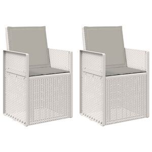 vidaXL Chaises de jardin salle &agrave; manger 2 pcs Blanc et gris clair PP