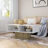 vidaXL Table basse blanc et ch&ecirc;ne sonoma bois d'ing&eacute;nierie