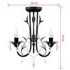 Lustre m&eacute;tal noir style art nouveau + perles crystal 3 x E14 Ampoules