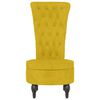 vidaXL Chaise &agrave; dossier haut jaune velours conception de bouton