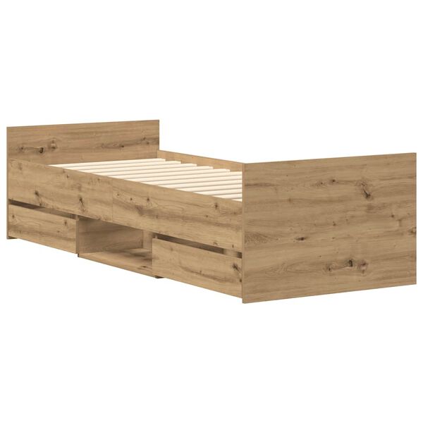 vidaXL Cadre de lit sans matelas ch&ecirc;ne artisanal 90x190 cm
