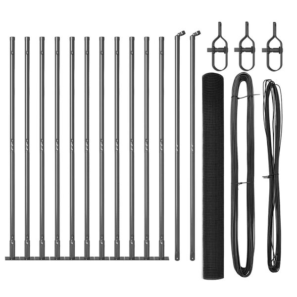 vidaXL Poteau de cl&ocirc;ture. Gris 25 x 1,4 m (maillage de 16 x 16 mm)