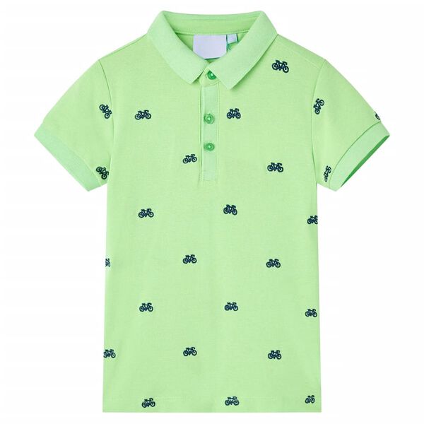 Polo pour enfants vert fluo 116