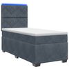 vidaXL Lit de box spring avec matelas et LED Gris fonc&eacute; 90 x 190 cm