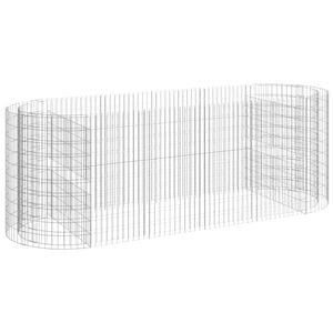 vidaXL Lit sur&eacute;lev&eacute; &agrave; gabion Fer galvanis&eacute; 300x100x100 cm