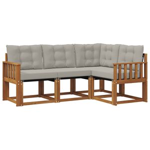 vidaXL Ensemble de canap&eacute;s d'ext&eacute;rieur 4 pc Gris Naturel et Clair