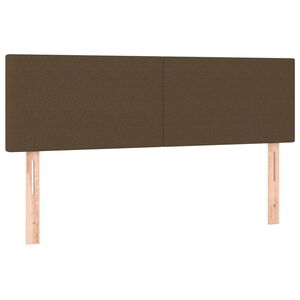 vidaXL T&ecirc;tes de lit Marron fonc&eacute; 144 x 5 x 78/88 cm Tissu