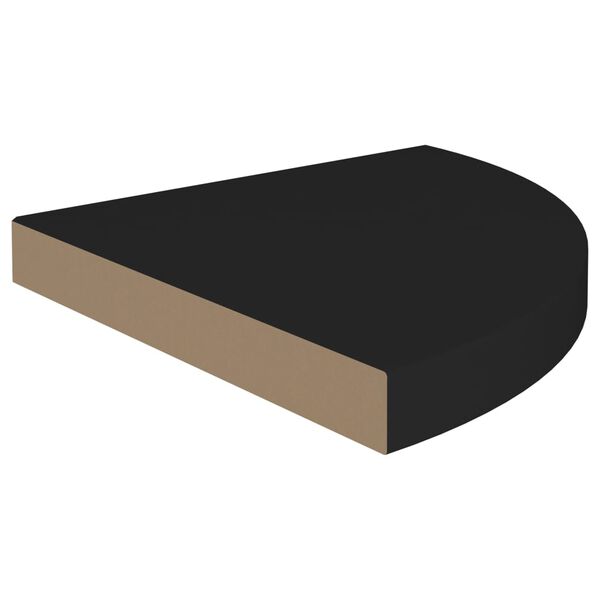 vidaXL Étagères d'angle flottantes 4 pcs noir 35x35x3,8 cm MDF