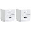 vidaXL Cabinet de chevet 2 pc Blanc 43 x 34,5 x 44,5 cm