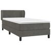 vidaXL Sommier &agrave; lattes de lit et matelas Gris fonc&eacute; 80x200 cm Velours