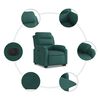 vidaXL Fauteuil inclinable &eacute;lectrique vert fonc&eacute; tissu
