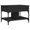 vidaXL Table basse noir 70x50x50 cm bois d'ing&eacute;nierie et m&eacute;tal