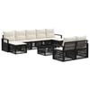 vidaXL Ensemble de canap&eacute; de jardin 10 pc Noir polyrotin