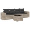 vidaXL Salon de jardin 5 pcs avec coussins gris clair r&eacute;sine tress&eacute;e