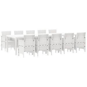 vidaXL Ensemble de salle &agrave; manger pour jardin 11 pcs Blanc