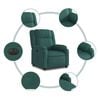 vidaXL Fauteuil inclinable &eacute;lectrique Vert fonc&eacute; Tissu
